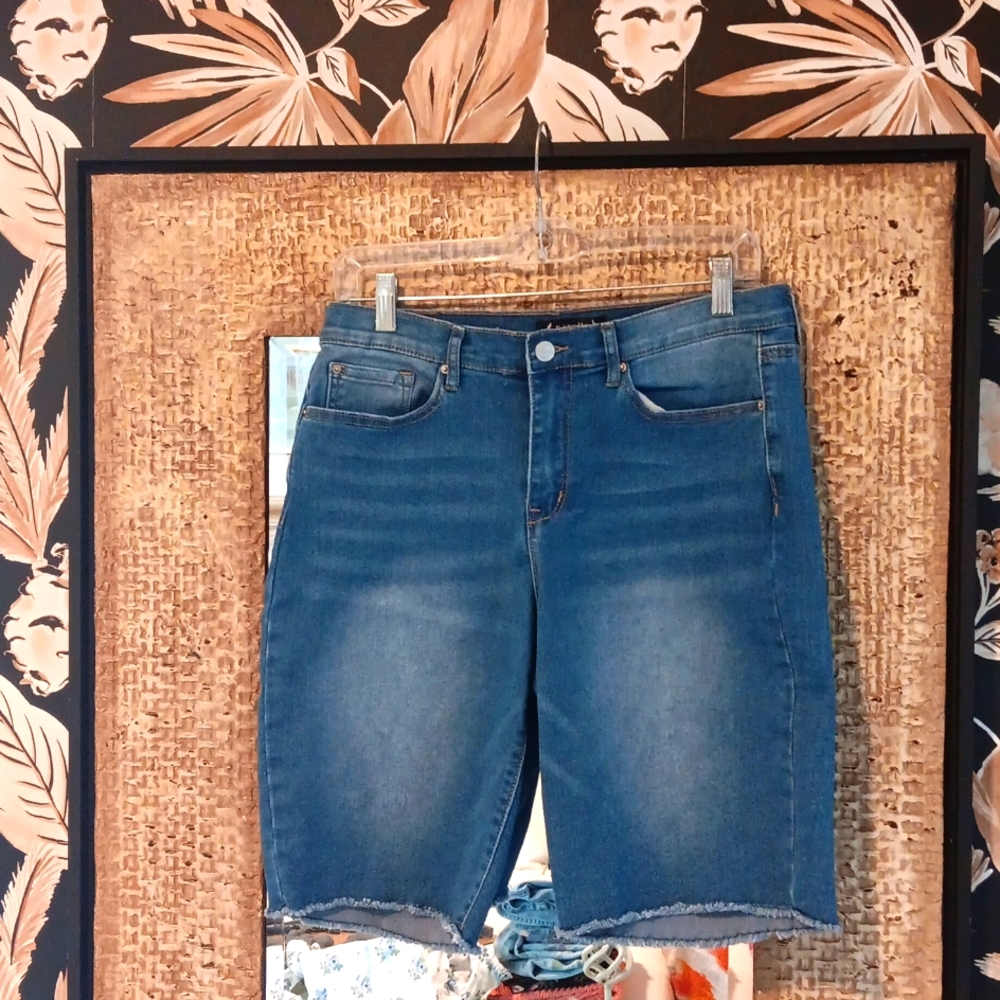 Nanette Lepore Raw Hem Belle Bermuda Shorts